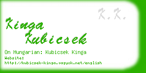 kinga kubicsek business card